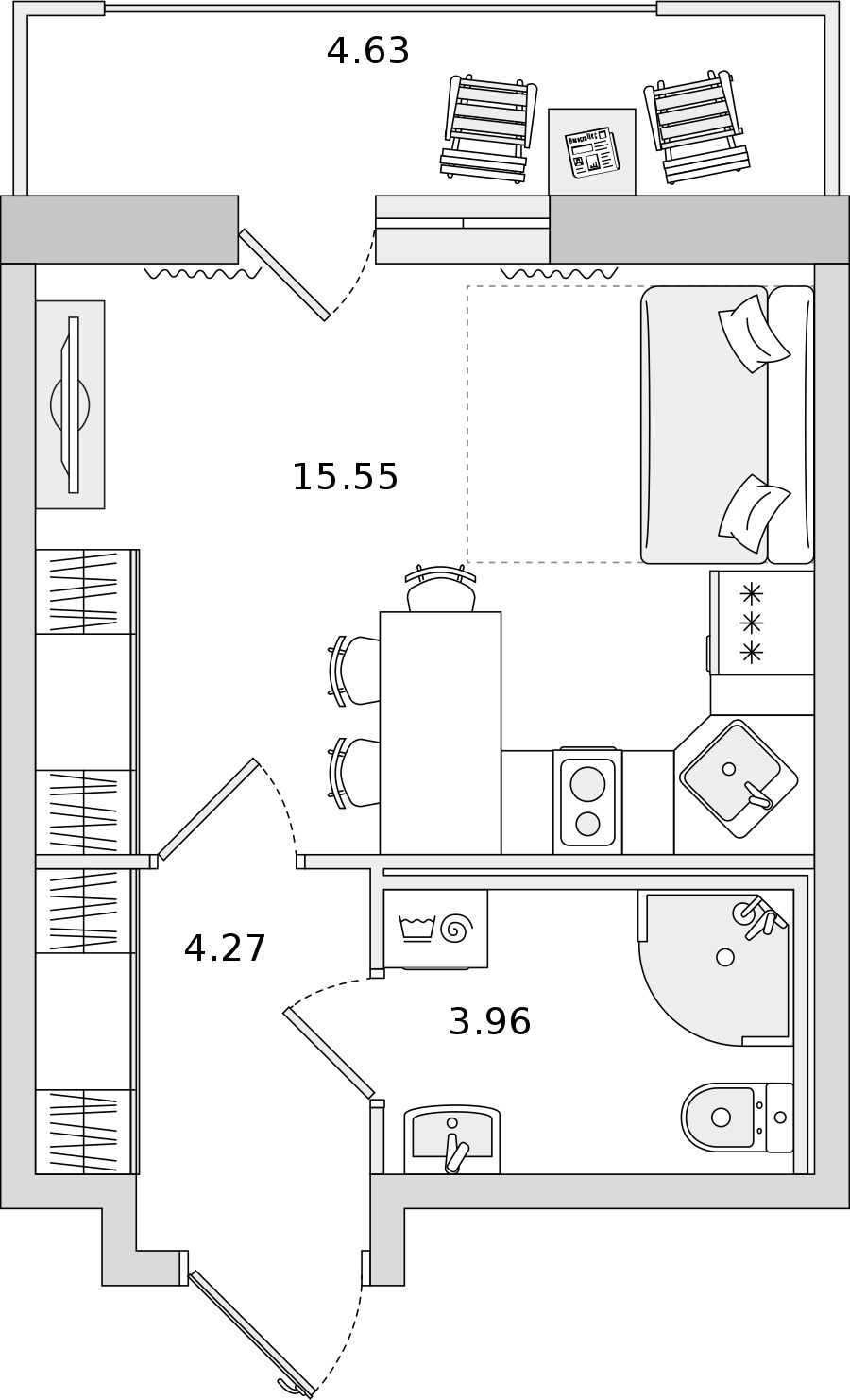 Квартира студия 23.78 м², 14/18 эт., ЖК «Город Первых»